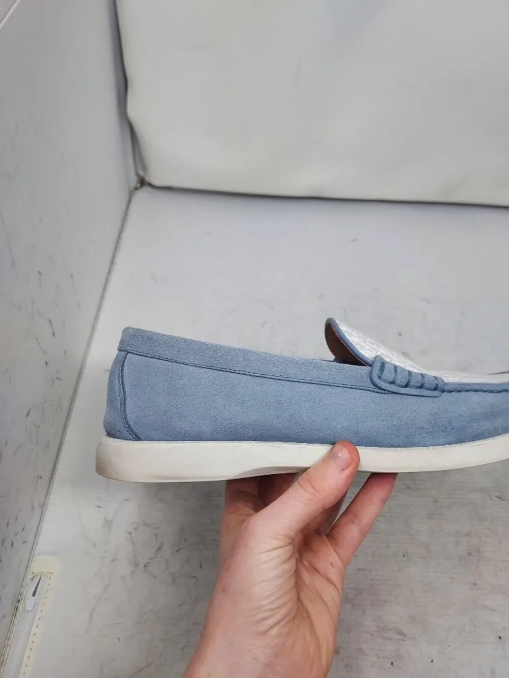 Dior Granville MENS Light Blue White Oblique Logo Loafer